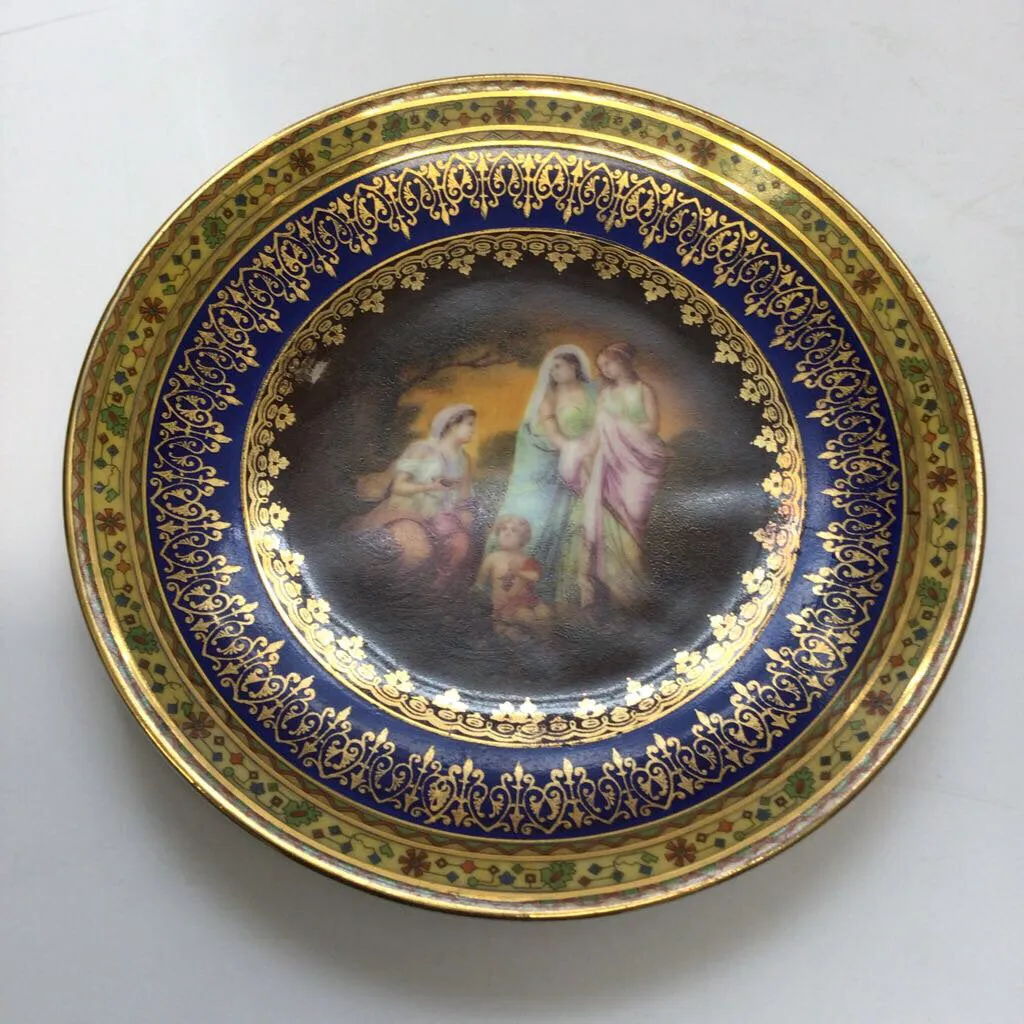 13pc. Czech Polychrome Plates & Bowls