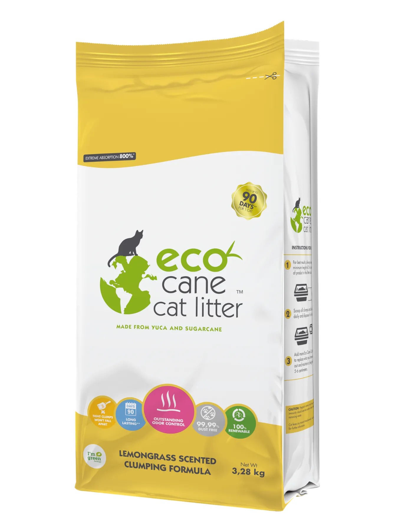 $20 OFF: Eco Cane Lemongrass Scented Clumping Cat Litter 3.28kg