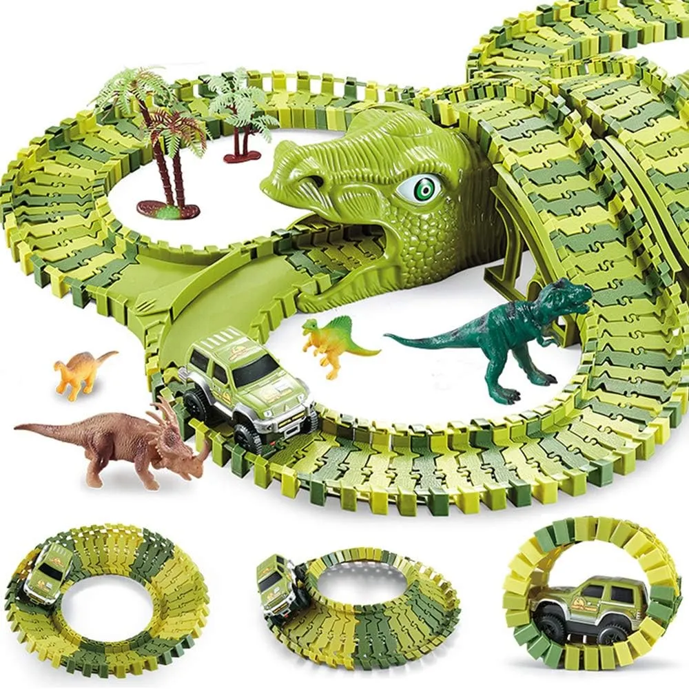 240Pcs Flexible Track Dinosaur World Race Toys