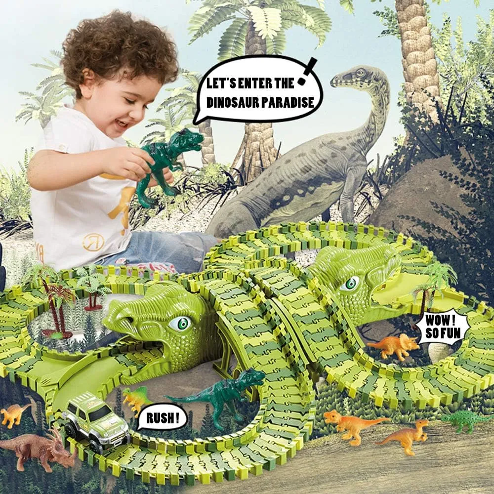 240Pcs Flexible Track Dinosaur World Race Toys