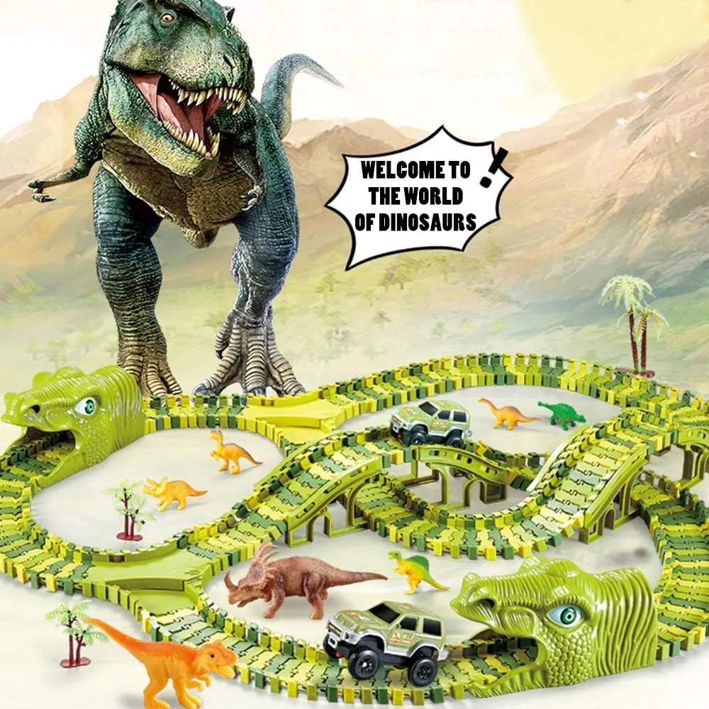 240Pcs Flexible Track Dinosaur World Race Toys