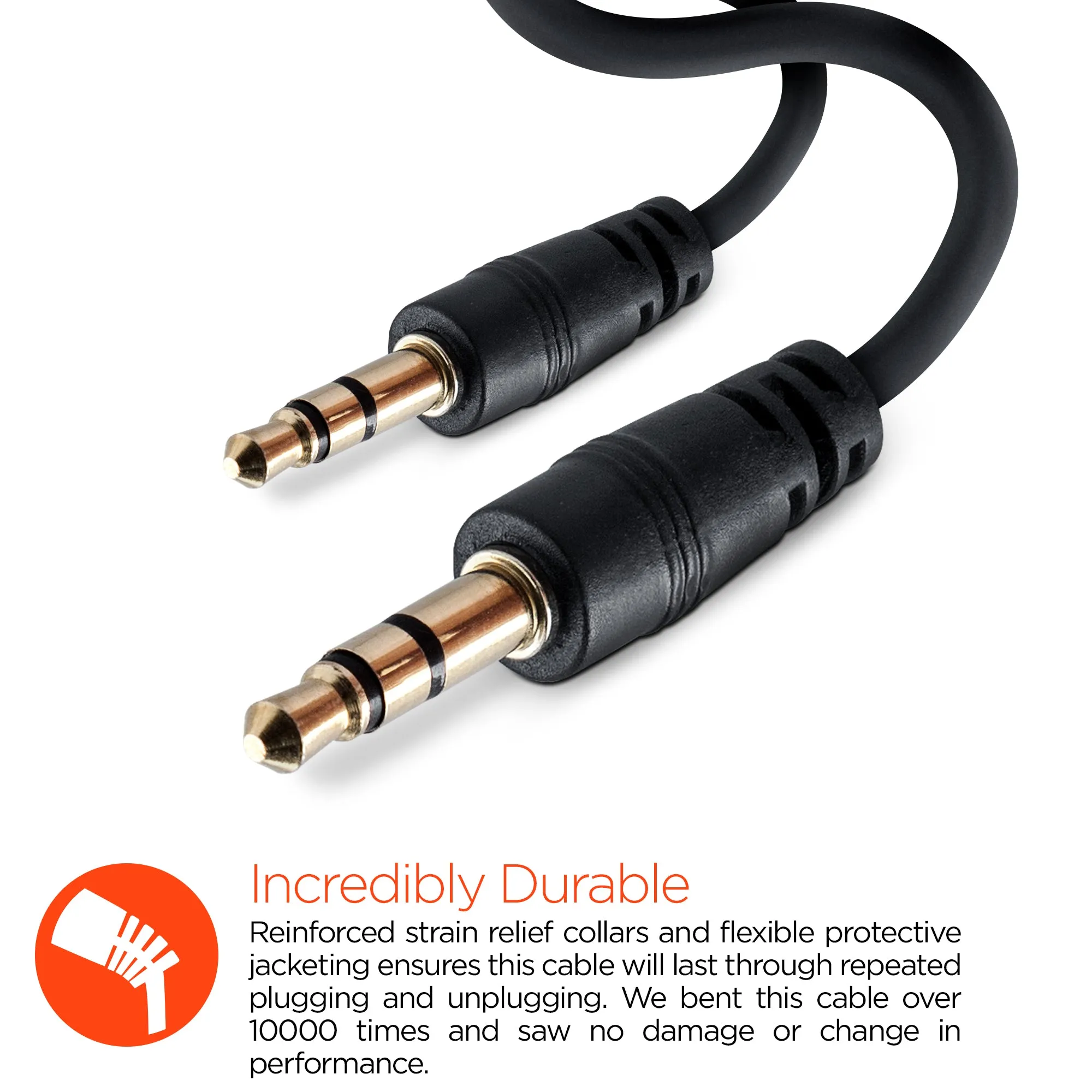 3.5mm Aux Audio Cable | 2ft | Black