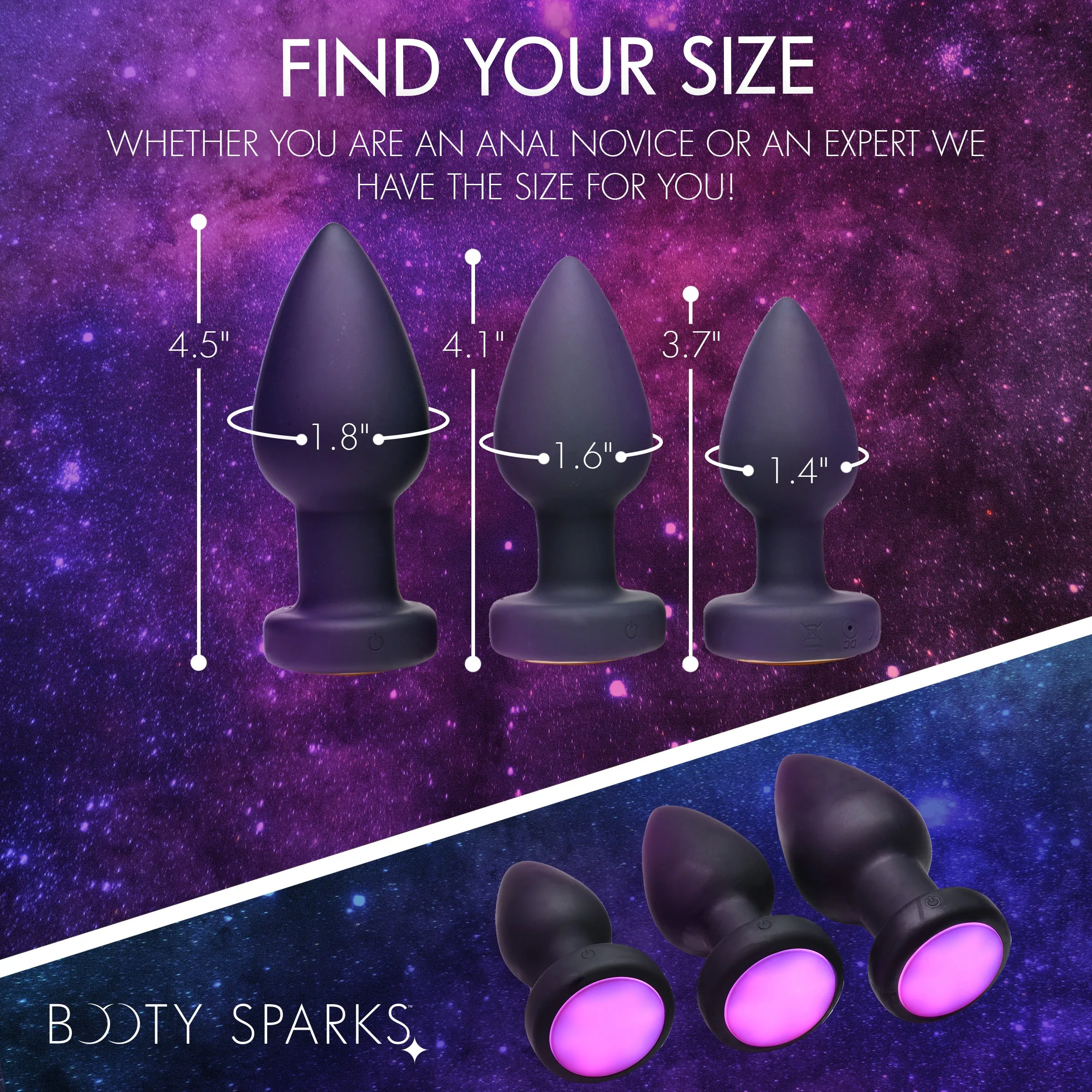 7X Light Up Rechargeable Anal Plug - Medium