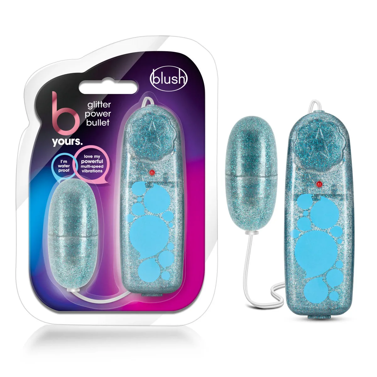 B Yours By Blush® | Glitter Power Bullet Blue 2.25-Inch Vibrating Bullet