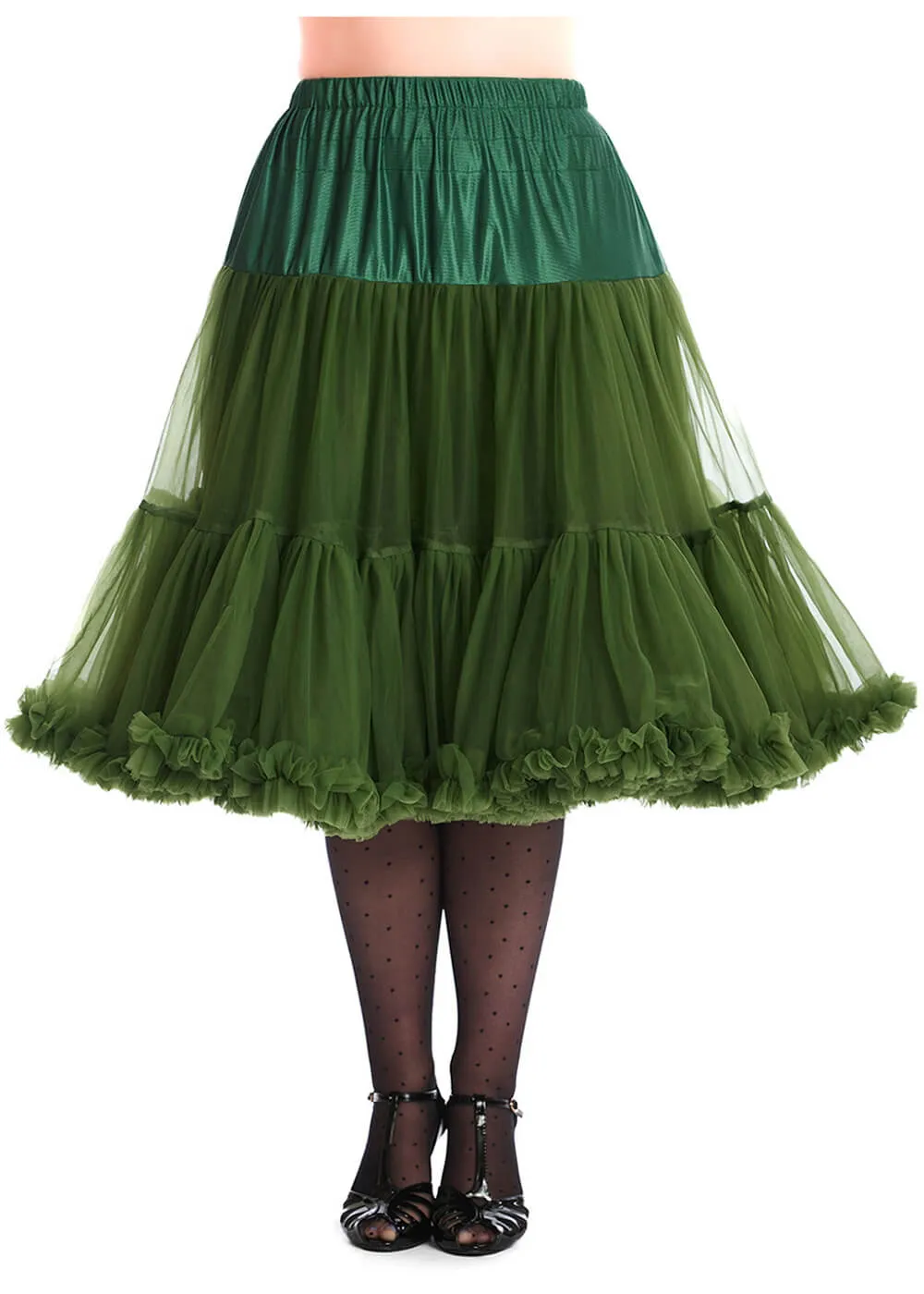 Banned 50's Petticoat Long Forest Green