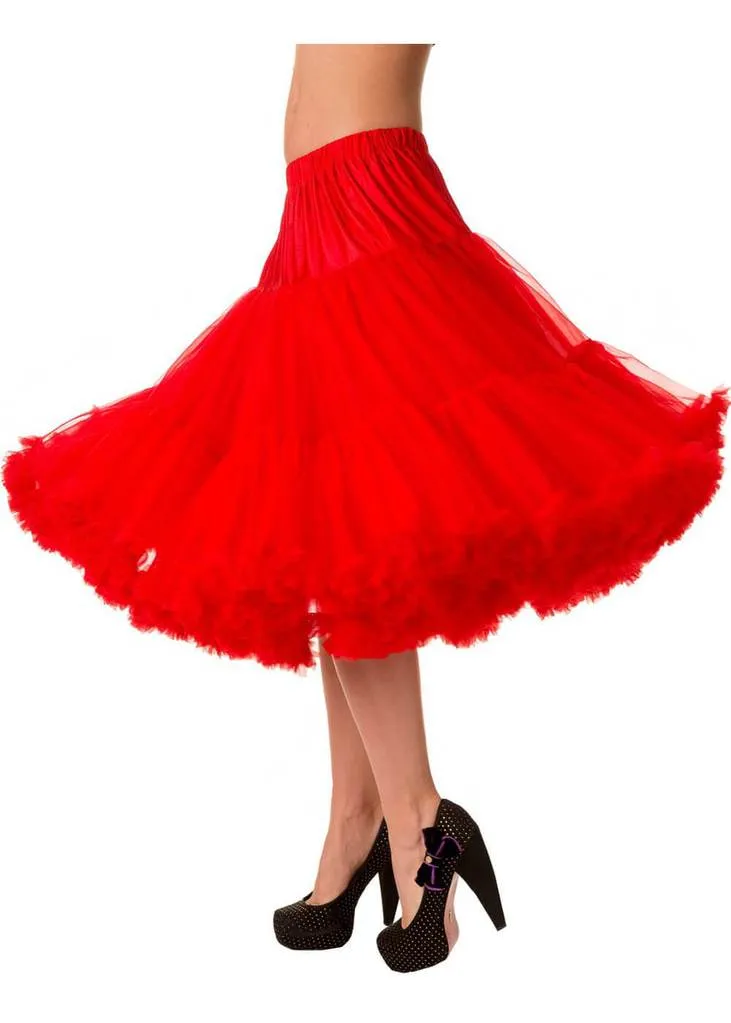 Banned 50's Petticoat Long Red