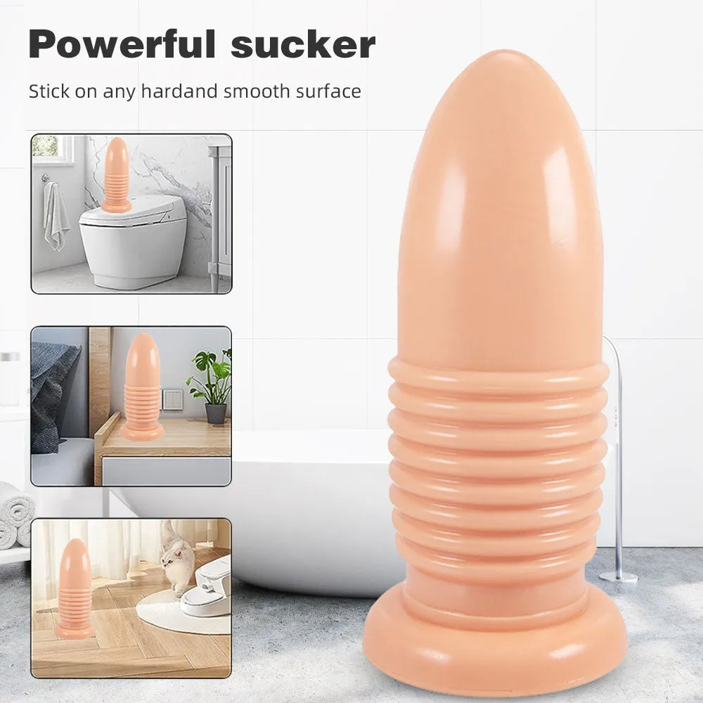 Big Bullet Anal Dildo Butt Plug - Soft Suction Cup Hands-free Sex Toys for Women Men