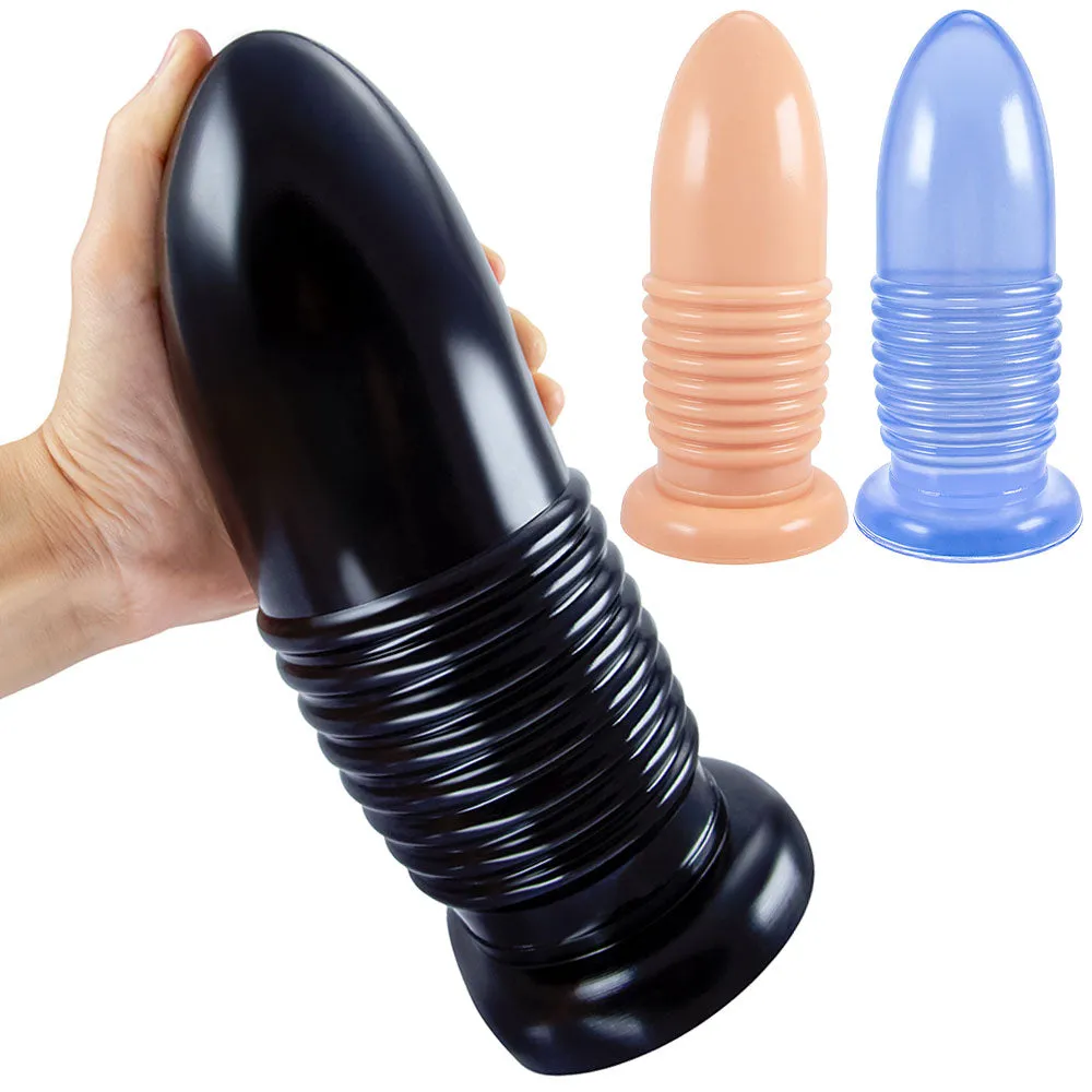 Big Bullet Anal Dildo Butt Plug - Soft Suction Cup Hands-free Sex Toys for Women Men