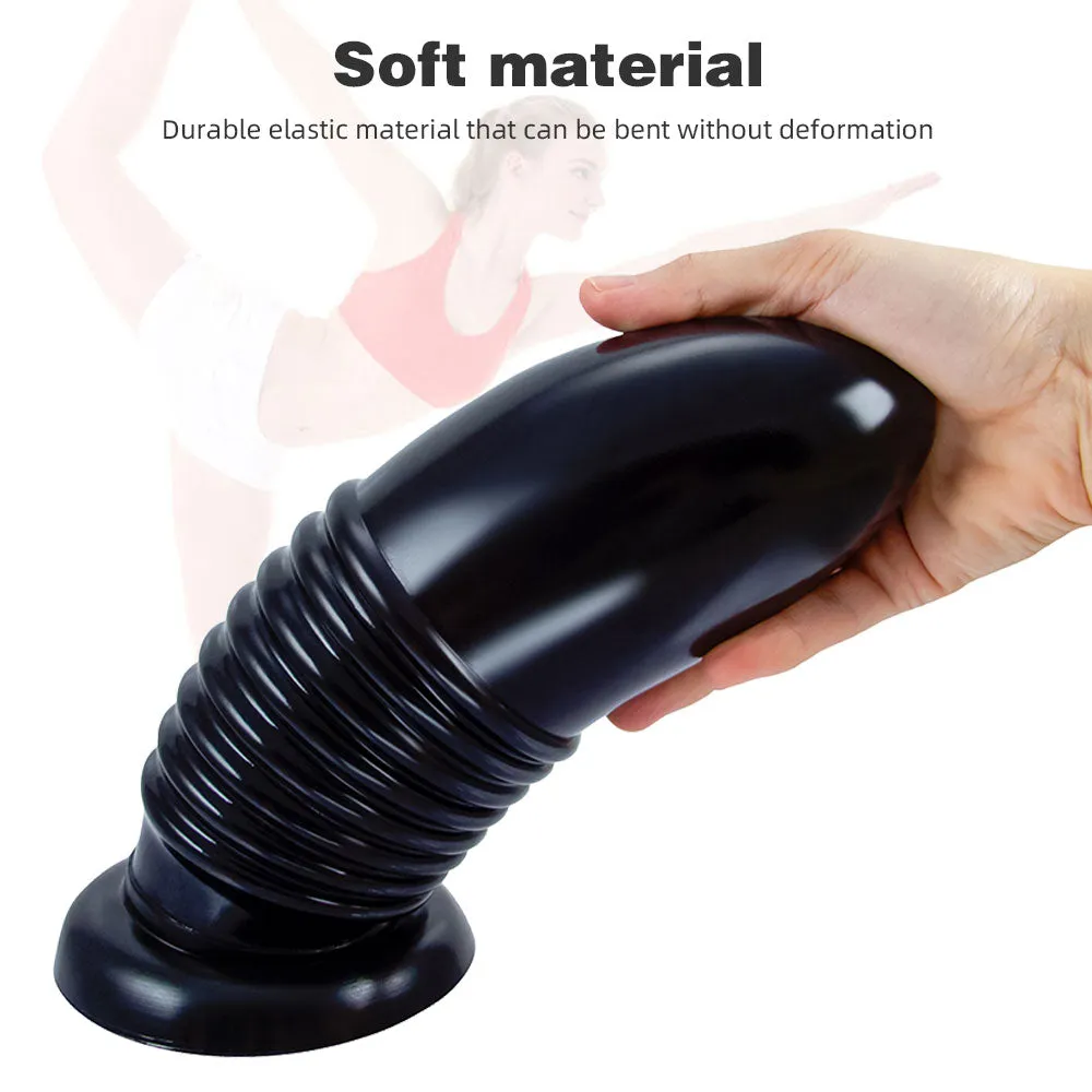 Big Bullet Anal Dildo Butt Plug - Soft Suction Cup Hands-free Sex Toys for Women Men