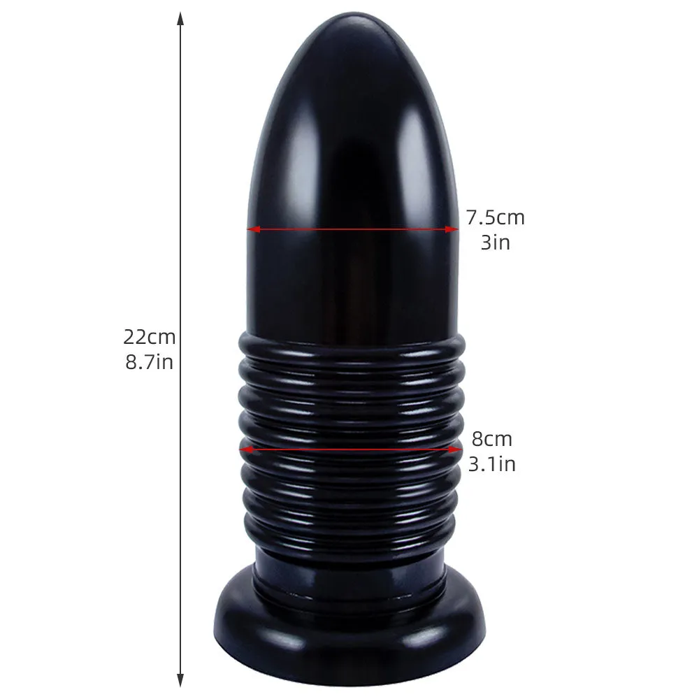 Big Bullet Anal Dildo Butt Plug - Soft Suction Cup Hands-free Sex Toys for Women Men