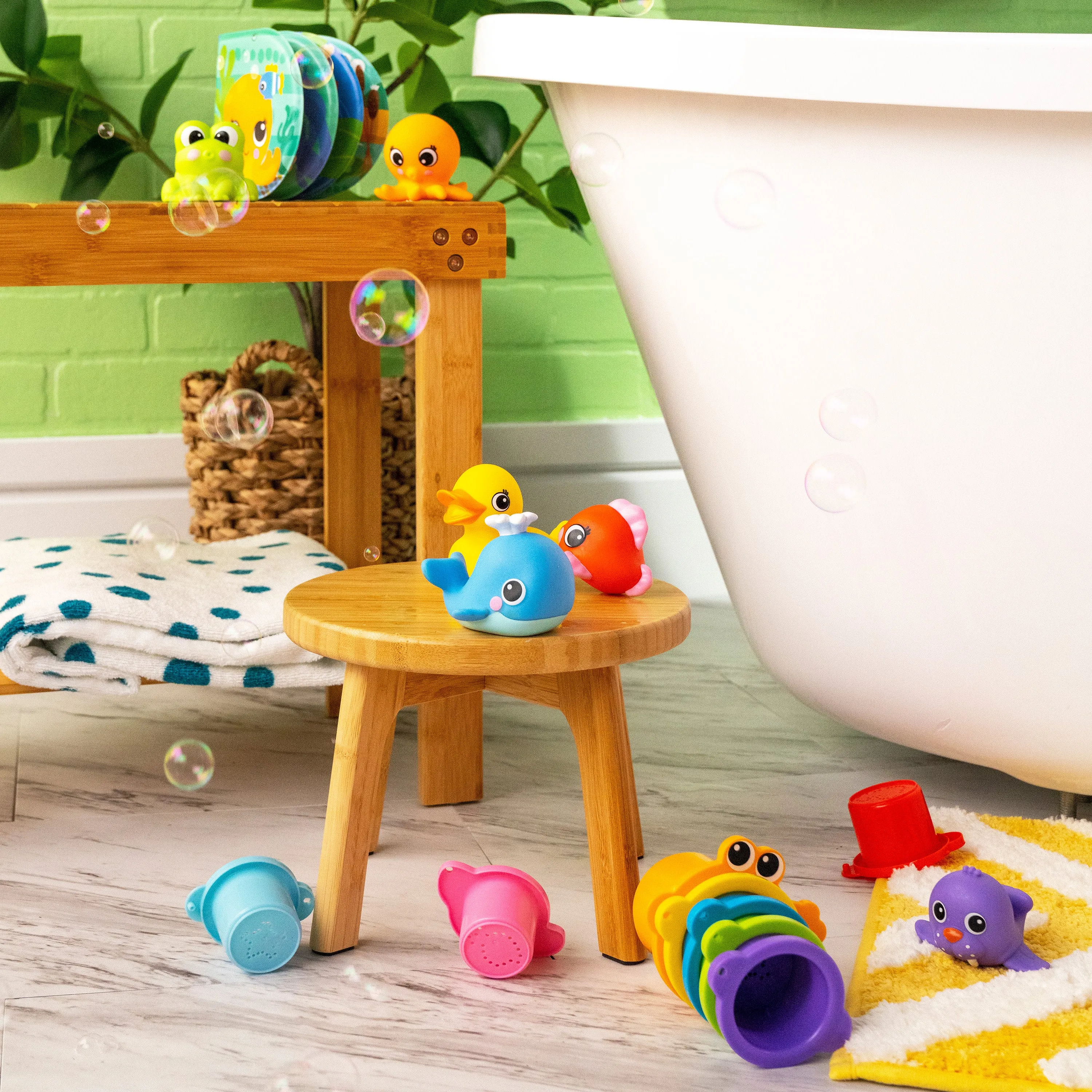 Bright Starts Splash, Splash Baby 15pc Bath Set - Waterproof Toys