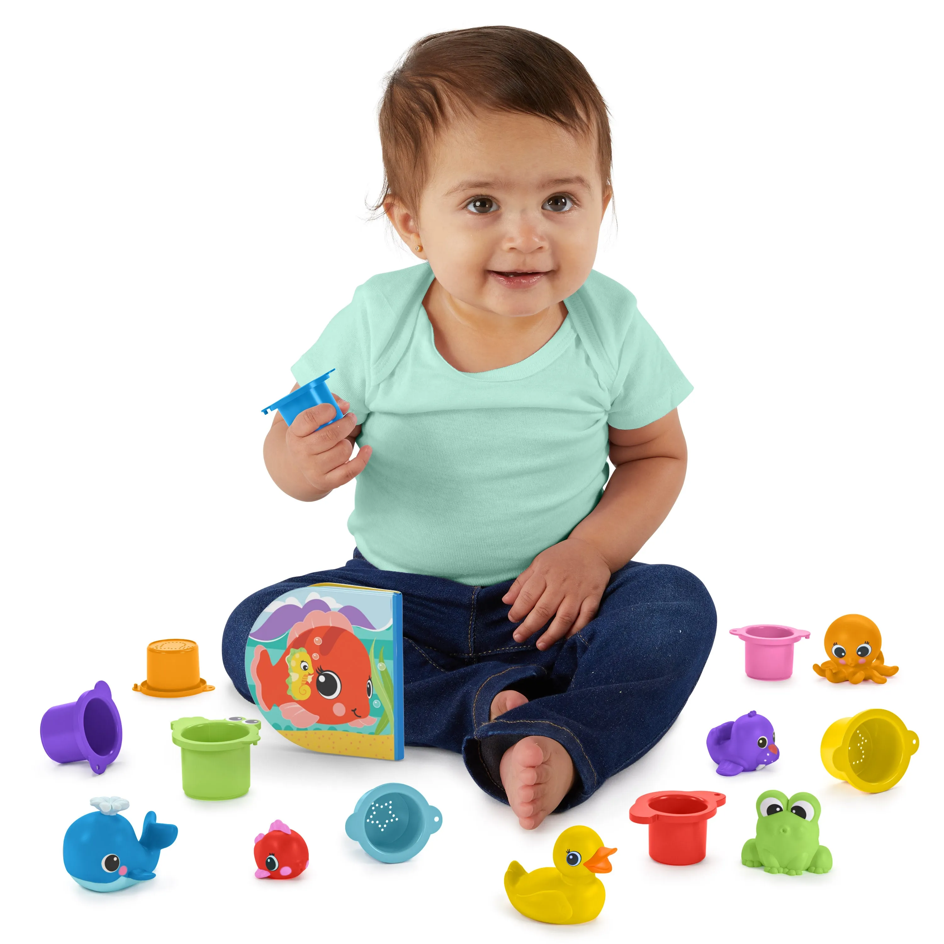 Bright Starts Splash, Splash Baby 15pc Bath Set - Waterproof Toys