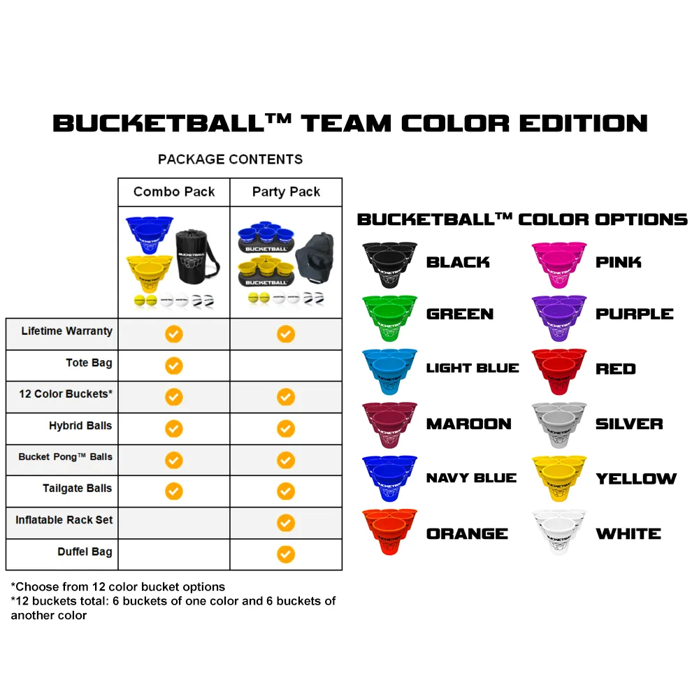 BucketBall - Team Color Edition - Combo Pack (Silver/Yellow)