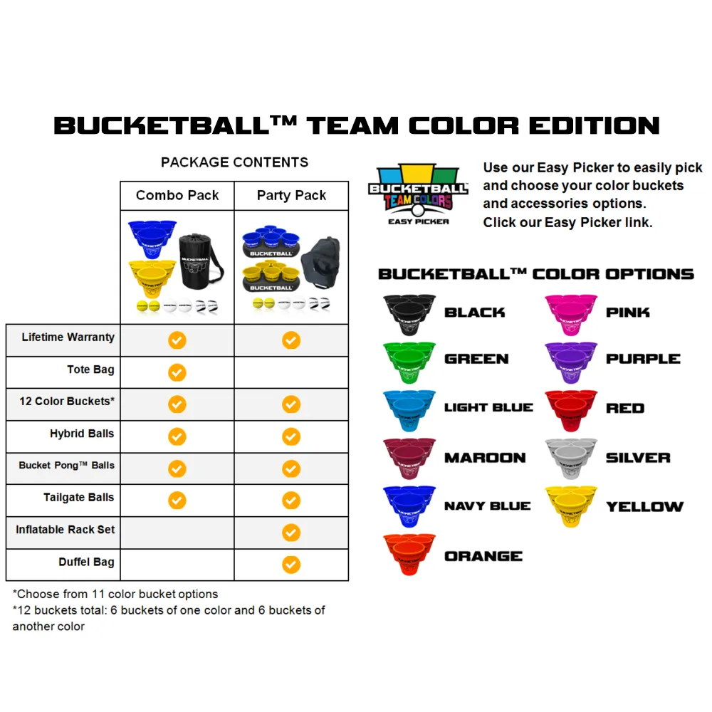 BucketBall - Team Color Edition - Party Pack (Maroon/Yellow)