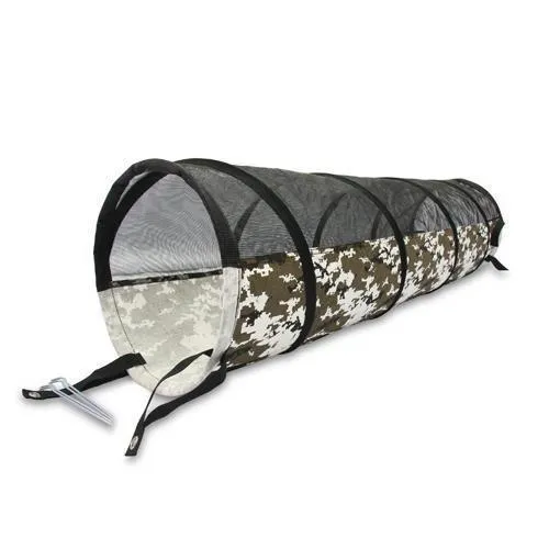 Camo Black And White Play Tunnel Dog Toy