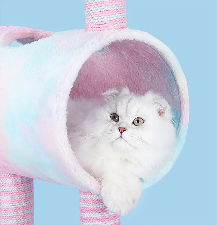 Cat Tree Tunnel Play Tree House-Unicorn