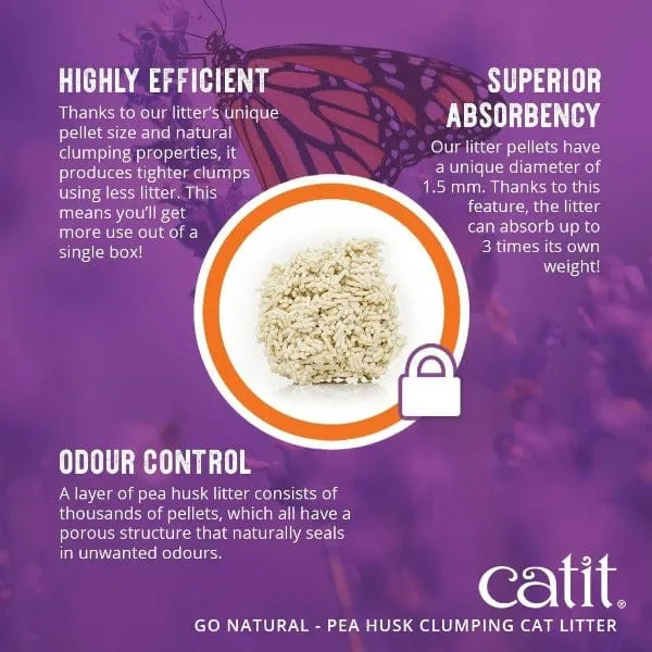 Catit Go Natural! Pea Husk Vanilla-Scented Clumping Cat Litter