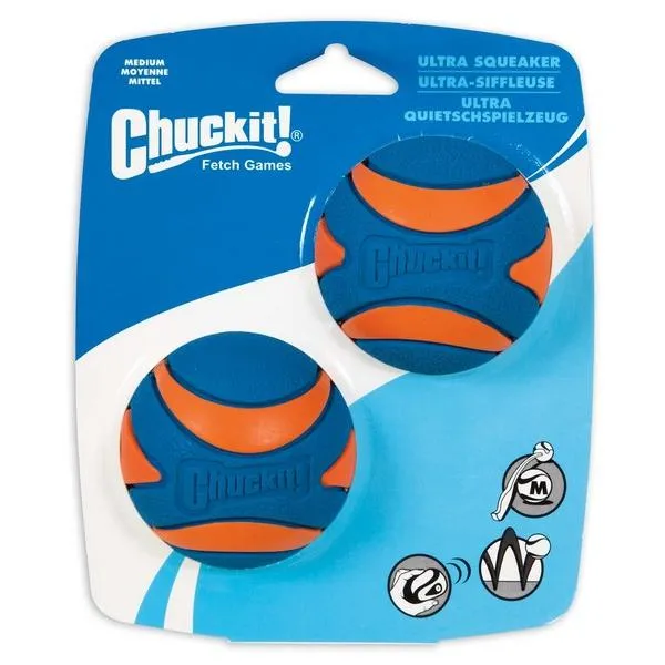 Chuckit Ultra Squeaker Rubber Fetch Balls 5 Sizes