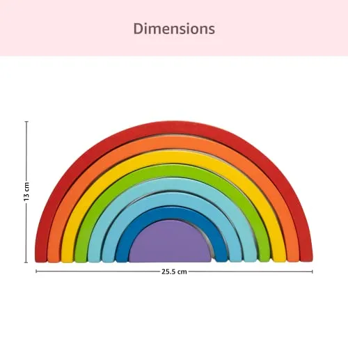Cubelelo Wooden Rainbow Stacker | Stacking & Nesting Game | Creative Color Shape Matching Preschool Activity for Children Kids Boys Girls