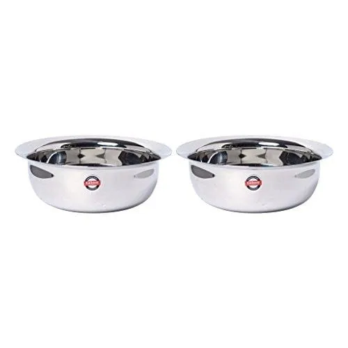 Embassy Stainless Steel Eco Bowl, Pack of 2, Size 4, 2600 ml / Bowl