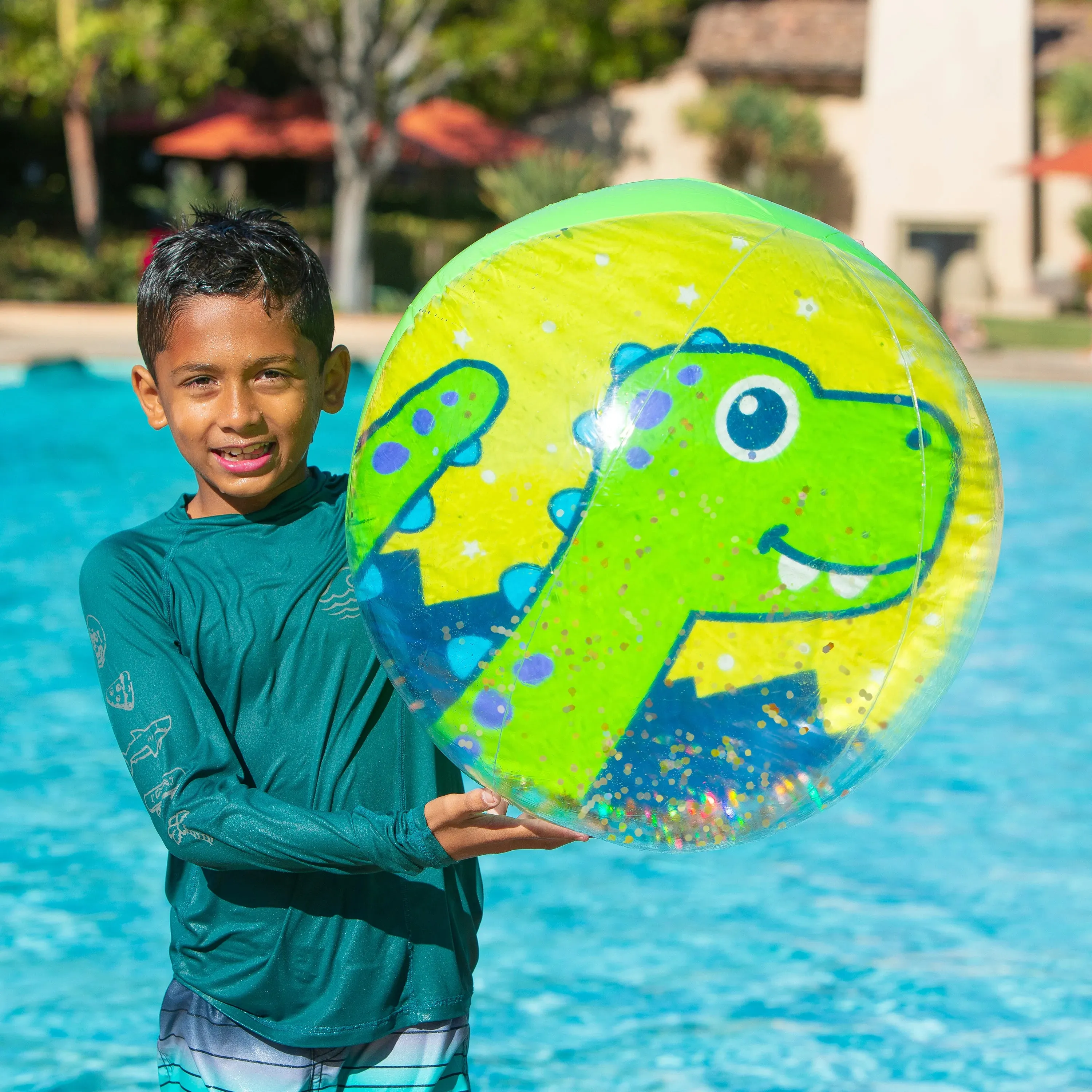 Giant Sparkly Beach Ball - Dinosaur