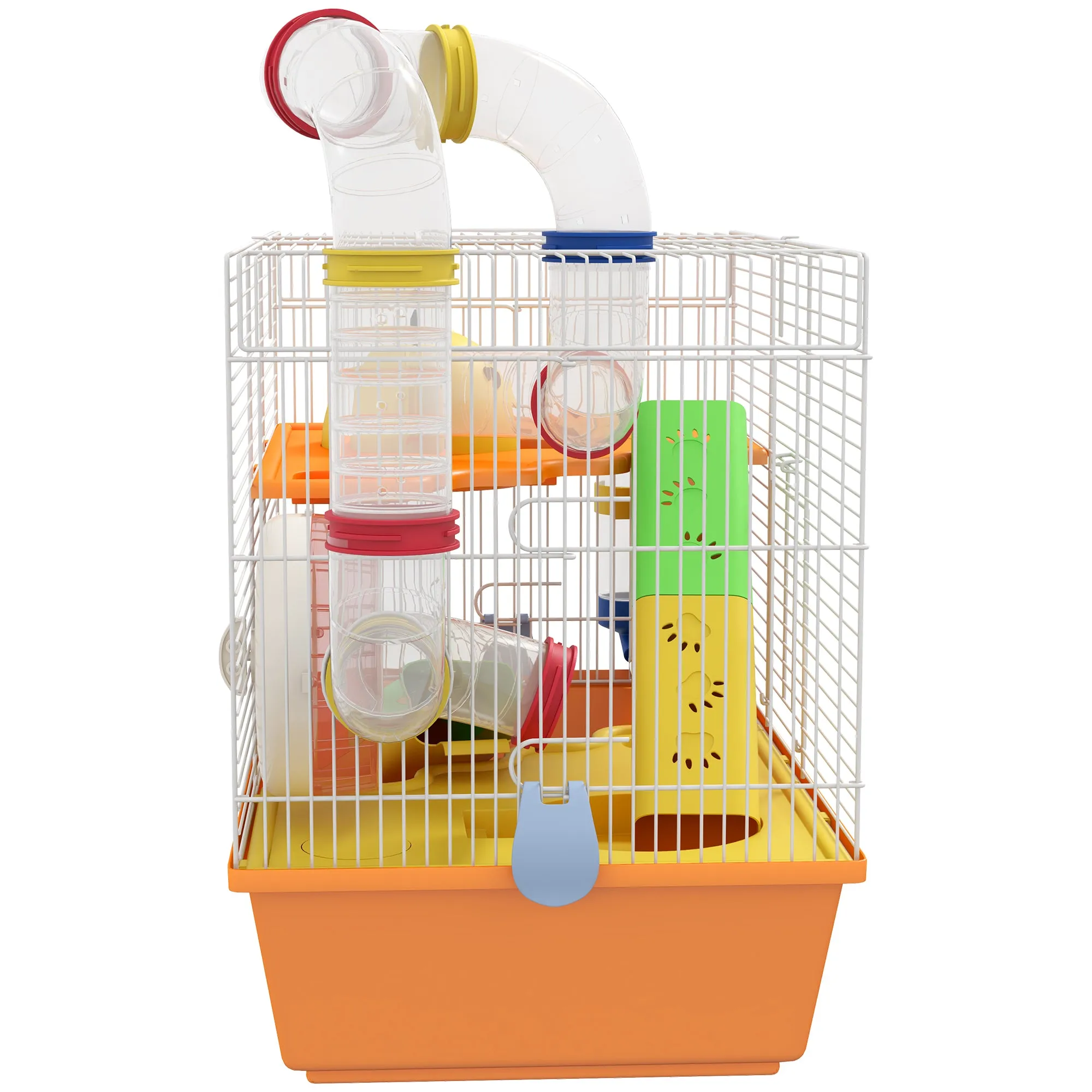 Hamster Cage, 3 Tiers Gerbil Cage for Dwarf Hamsters with Tubes, Ladder