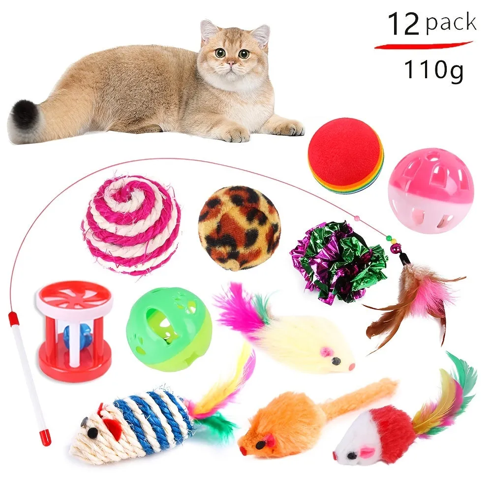 Interactive Feather Cat Toy Set Exercise and Bonding