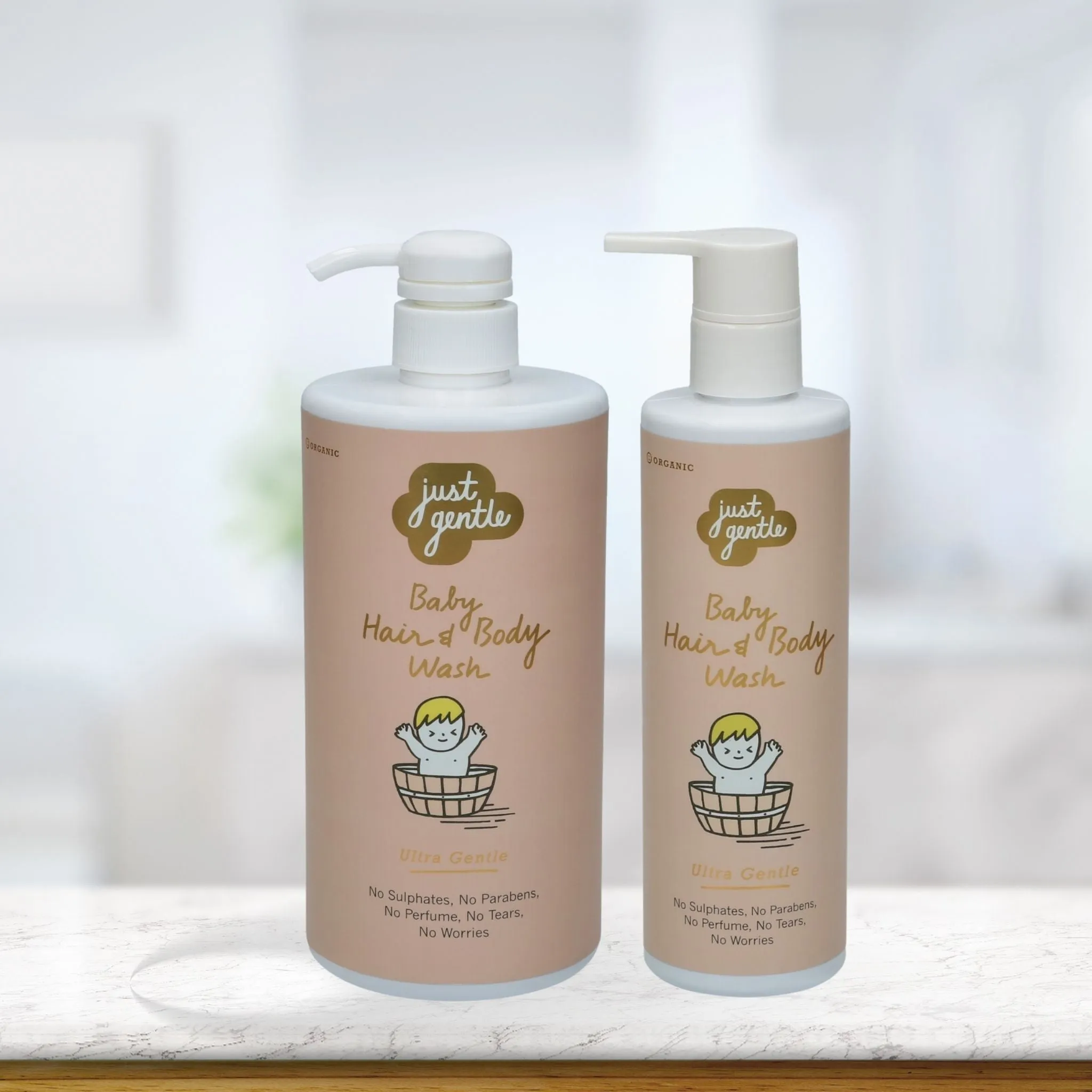 Just Gentle Baby Hair & Body Wash - Ultra Gentle, 99% Natural Ingredients 900ml