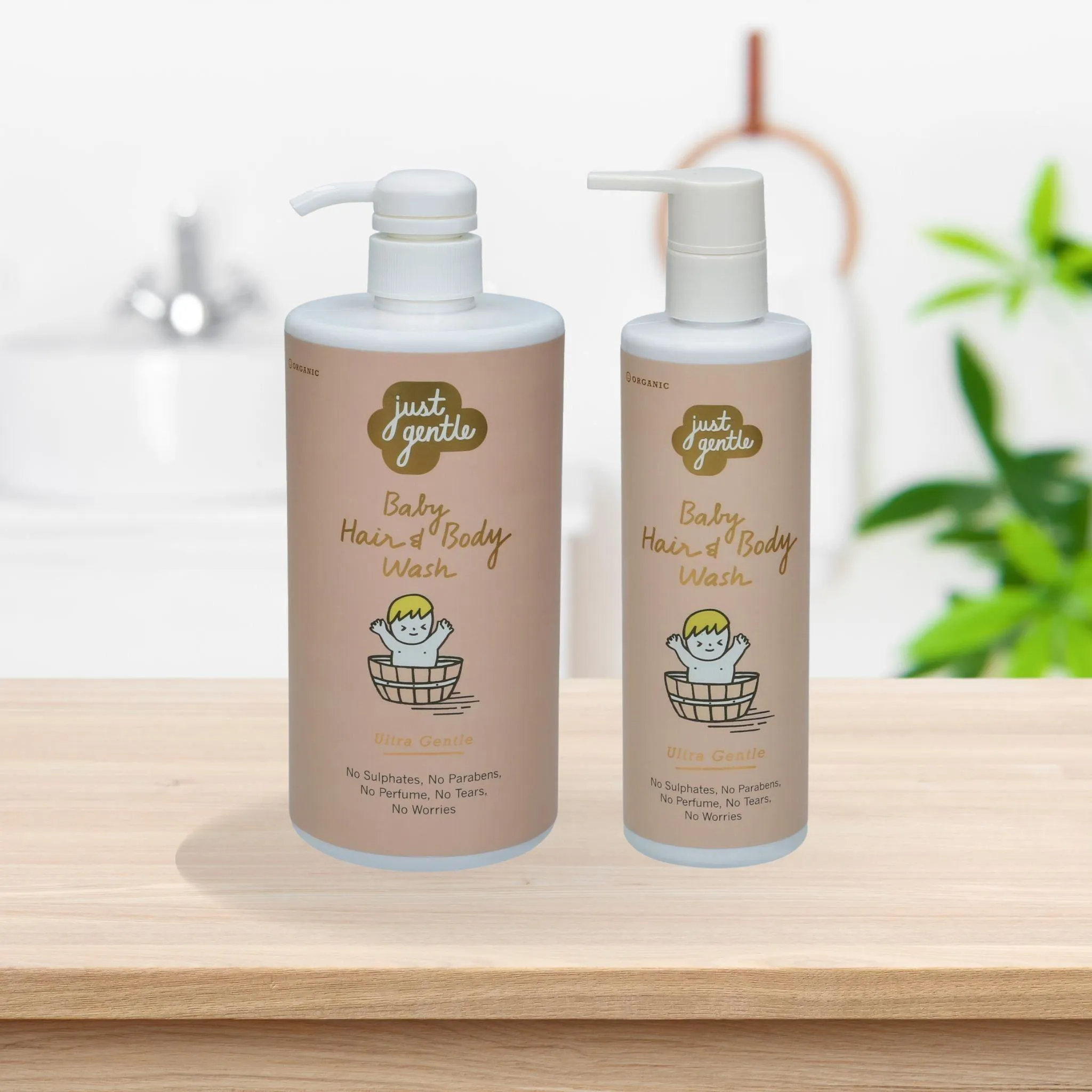 Just Gentle Baby Hair & Body Wash - Ultra Gentle, 99% Natural Ingredients 900ml