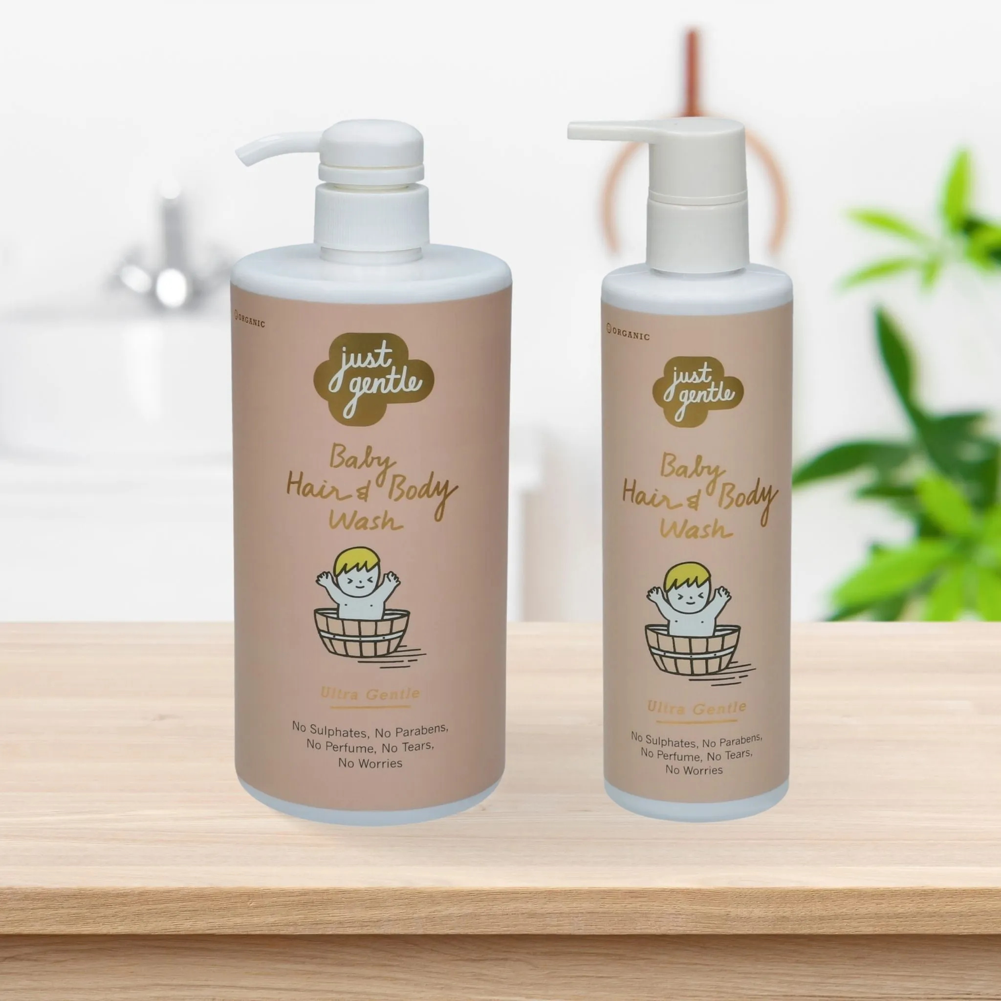 Just Gentle Baby Hair & Body Wash - Ultra Gentle, 99% Natural Ingredients 900ml