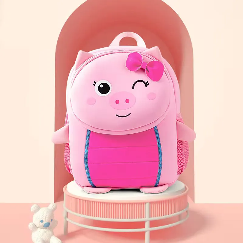 Kids School Bag Soft Plush Backpacks Cartoon Boys Girls Baby (2-5 Years) (Pig)