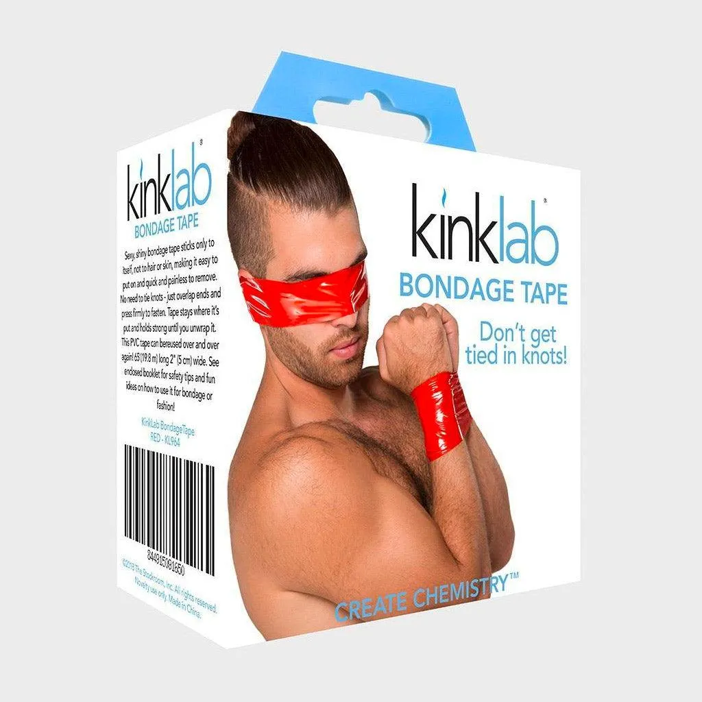 KinkLab Bondage Tape, Safe for Skin & Hair - Red