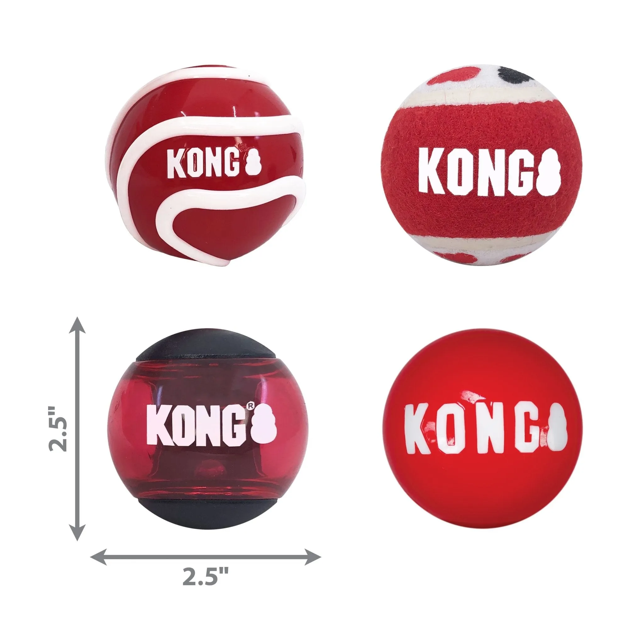 KONG Signature Fetch Balls for Dogs, 4 pk