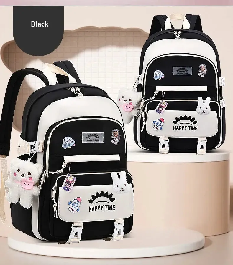 Large Capacity Cute Women Multi-Pocket Nylon Backpack Ins Junior High