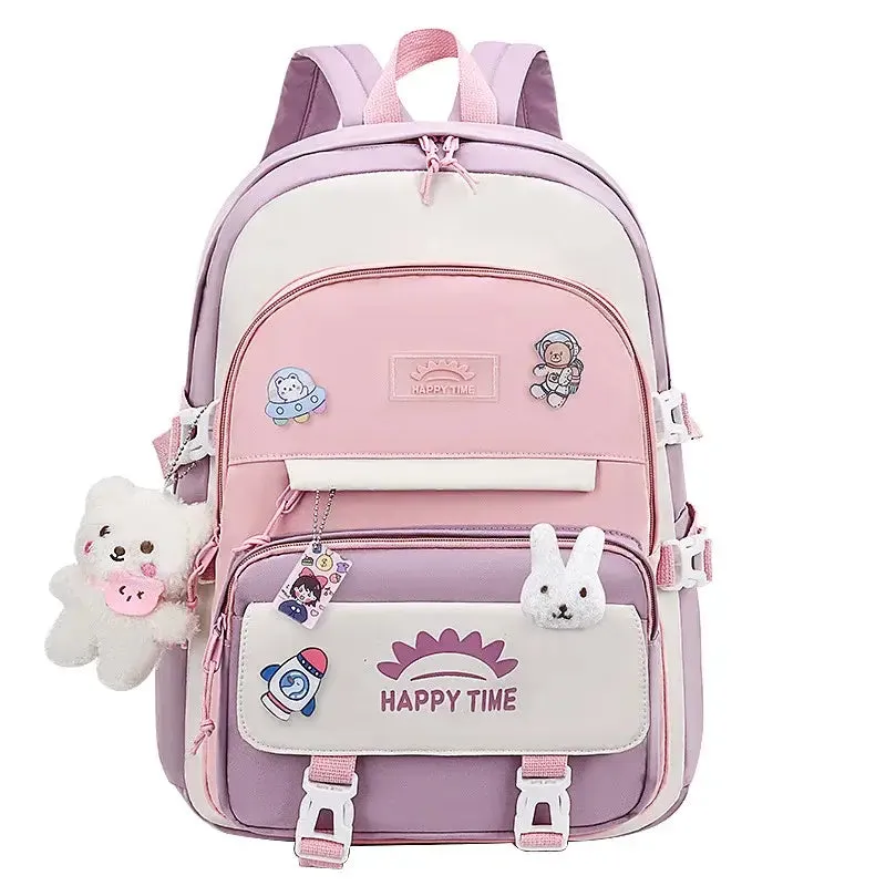 Large Capacity Cute Women Multi-Pocket Nylon Backpack Ins Junior High