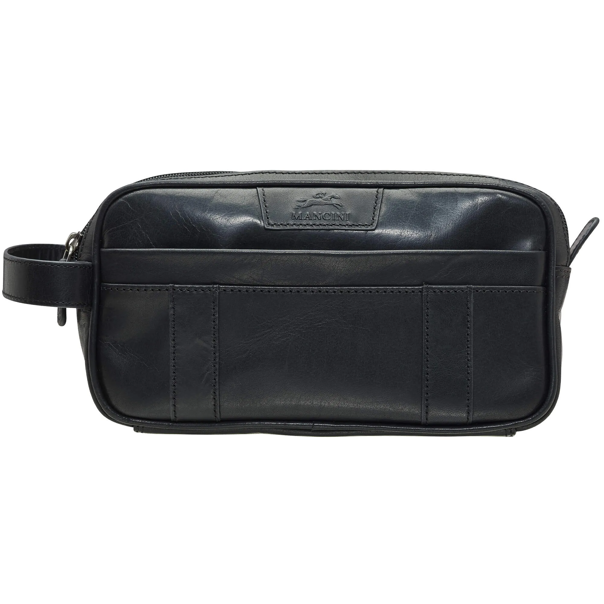 Mancini Buffalo Dual Top Zipper Toiletry Bag