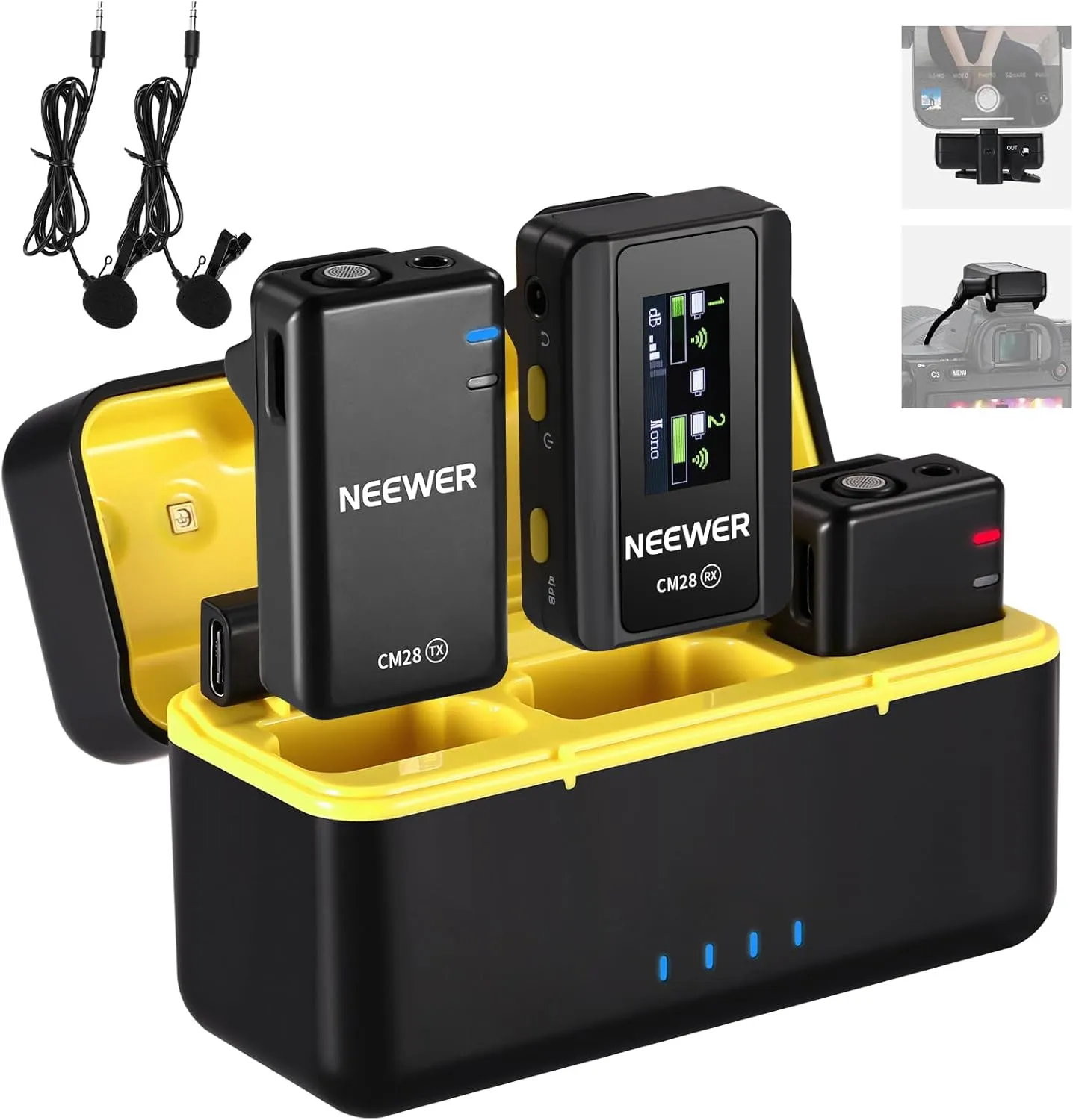 NEEWER CM28 Wireless Lavalier Lapel Microphone