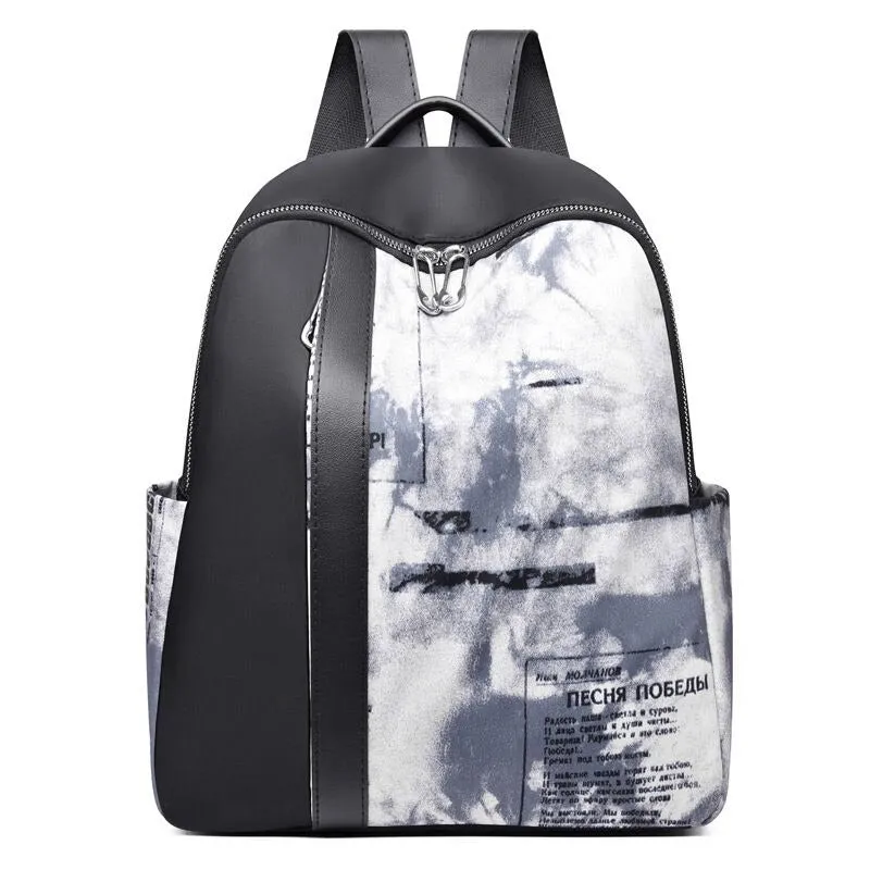 Nylon Splicing Design Shoulder Backpack For Girls