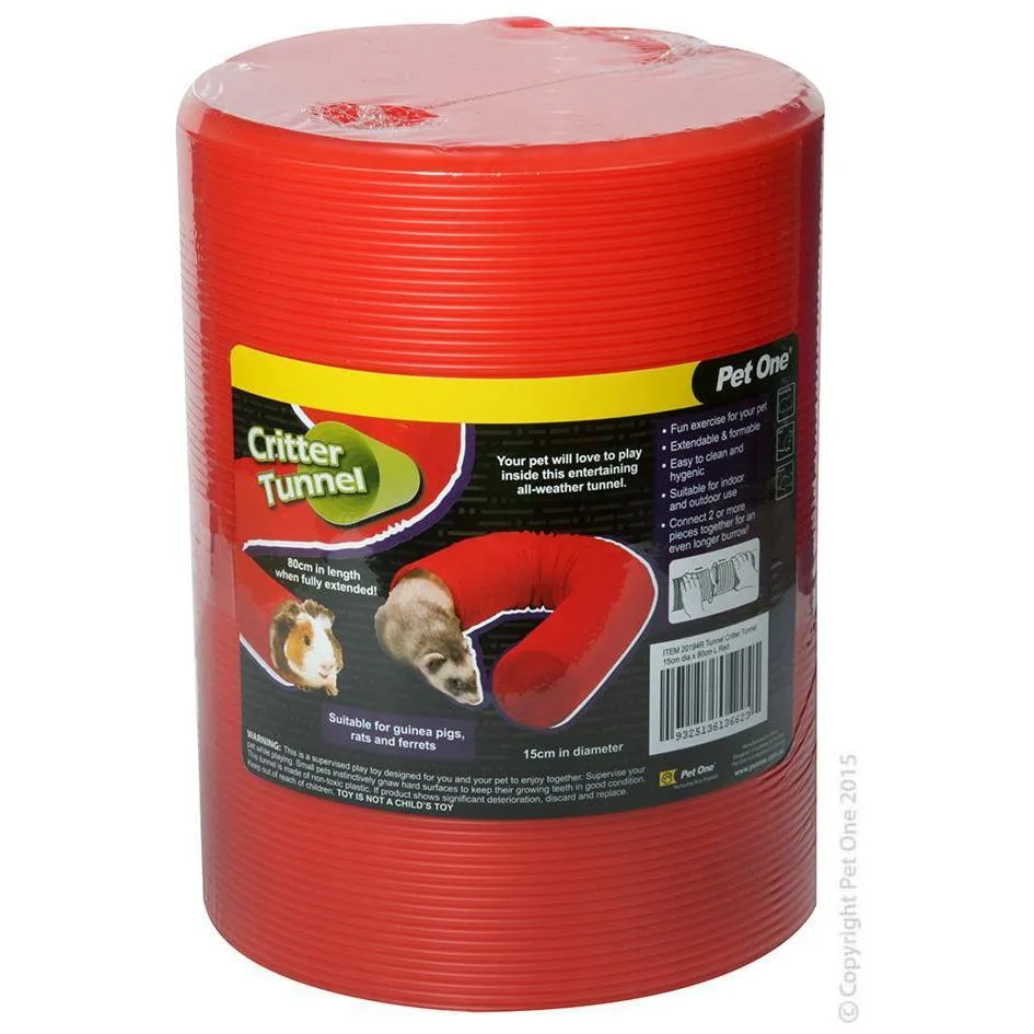 Pet One Small Animal Tunnel Critter Tunnel Red