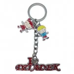 Polish Gift Idea Dziadek Key Chain "I Love Dziadek"