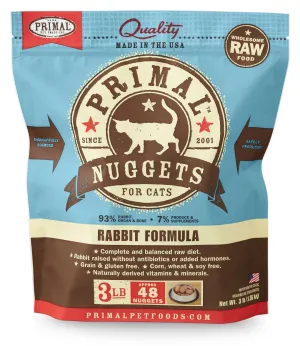 Primal Cat Raw Rabbit Nuggets 3lbs.