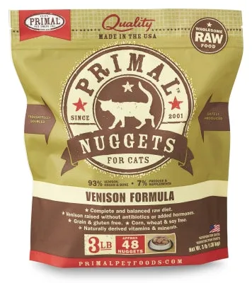 Primal Cat Raw Venison Nuggets 3lbs.