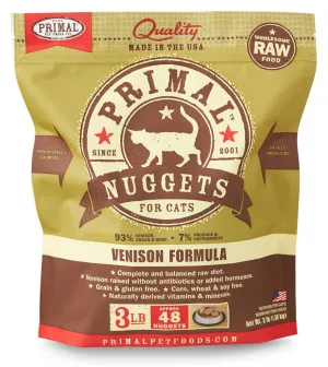 Primal Cat Raw Venison Nuggets 3lbs.