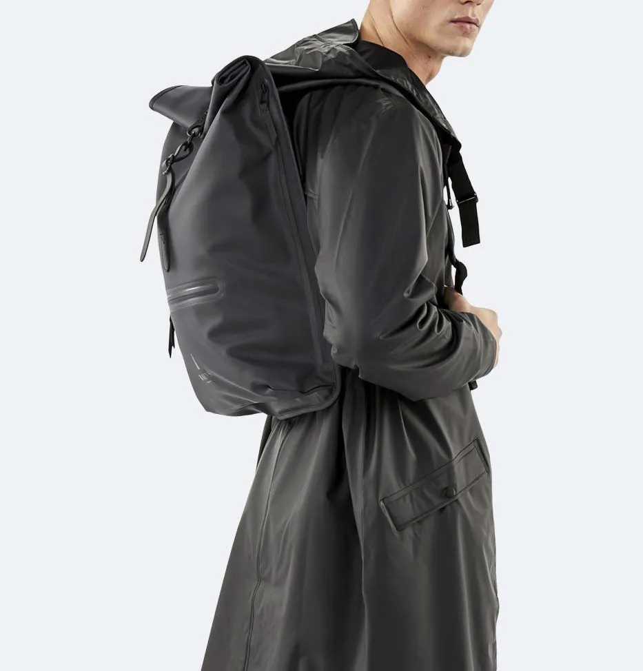 RAINS Rolltop Rucksack – Black