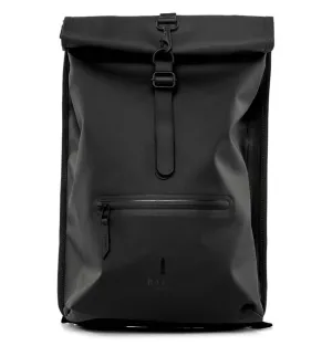 RAINS Rolltop Rucksack – Black