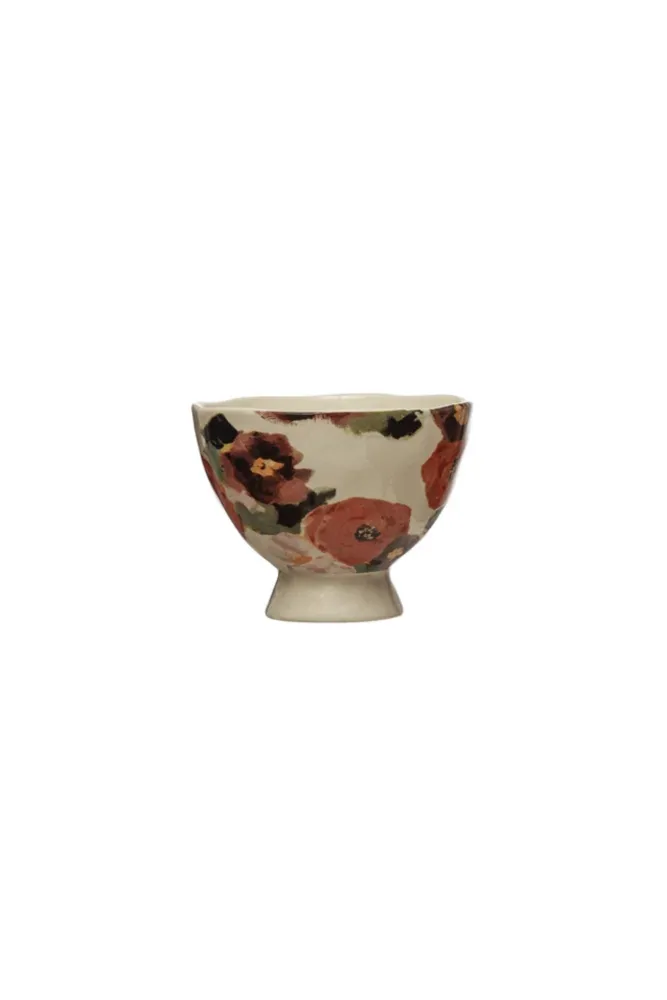 Stoneware Footed Floral