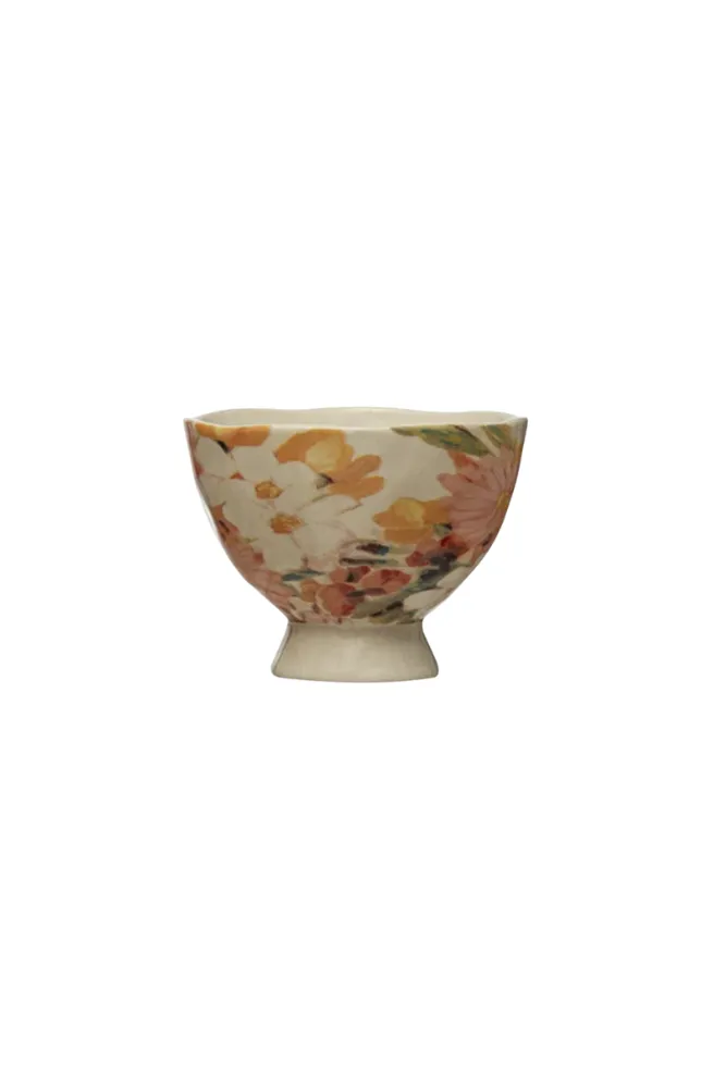 Stoneware Footed Floral