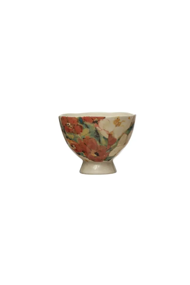 Stoneware Footed Floral