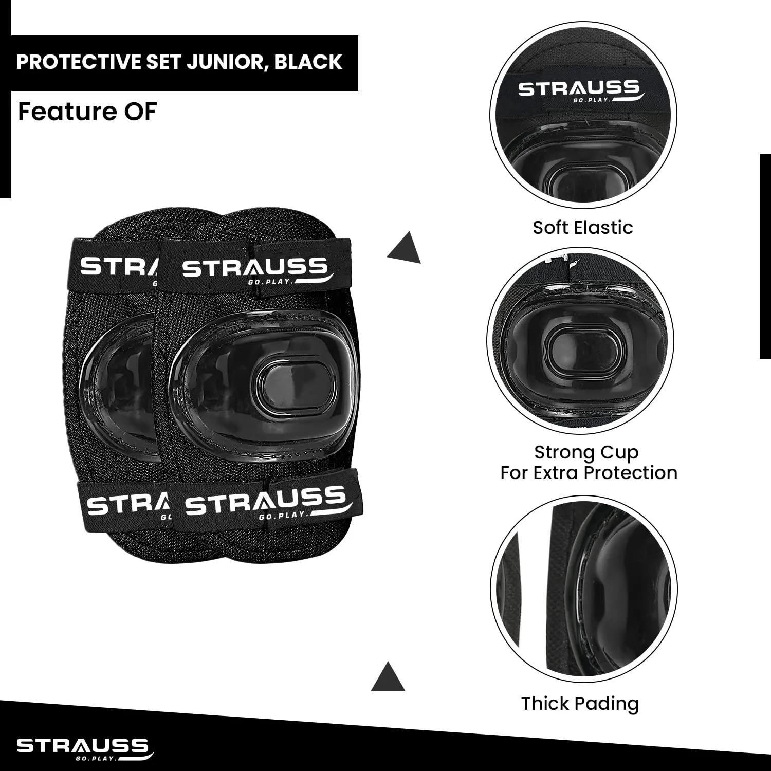 Strauss Professional 4-Piece Roller Skating Protective Set|Helmet,Knee Pads, Elbow Pads, Wrist Guards|All-in-One Safety Gear for Skateboarding, Skating|Protective Gear for Skaters,Riders and Cyclists