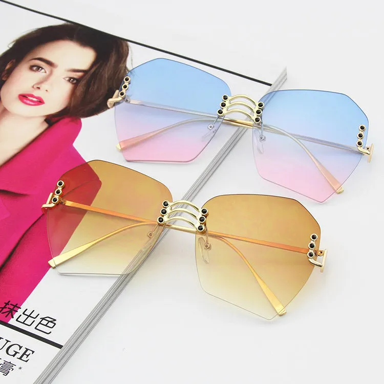 Sunglasses Frameless Colorful Fashion Trend UV Protection Sun Glasses